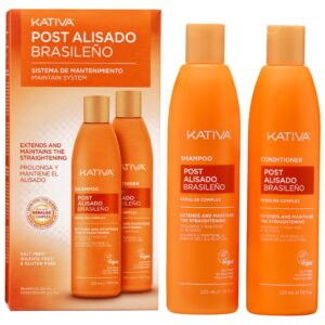 Kativa Post 2 Alisado Brasileno - zestaw po keratynowym prostowaniu włosów, 2x225 ml