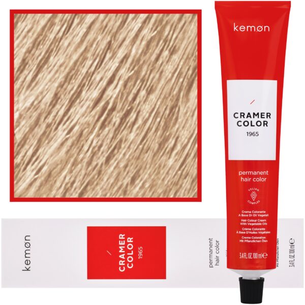 Kemon Cramer Color – kremowa farba do włosów z olejem kokosowym, 100ml 101 | Popielaty Super-Rozjaśniacz