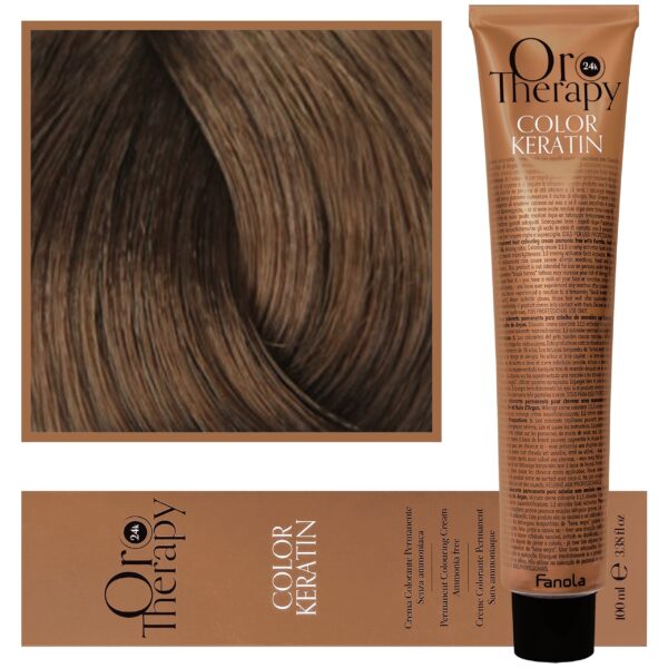 Fanola Oro Therapy - farba do włosów bez amoniaku, pełna paleta kolorów 8,00 | Intensywny Jasny Blond