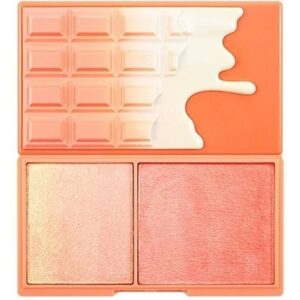 Makeup Revolution Peach And Glow - róż i rozświetlacz w prasowanej formule, 11g