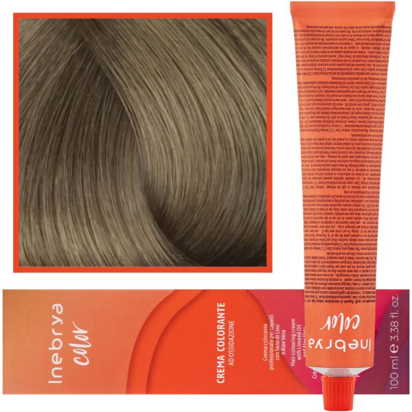Inebrya Color - farba krem koloryzujący do włosów, 100ml 8/1 | Jasny Popielaty Blond