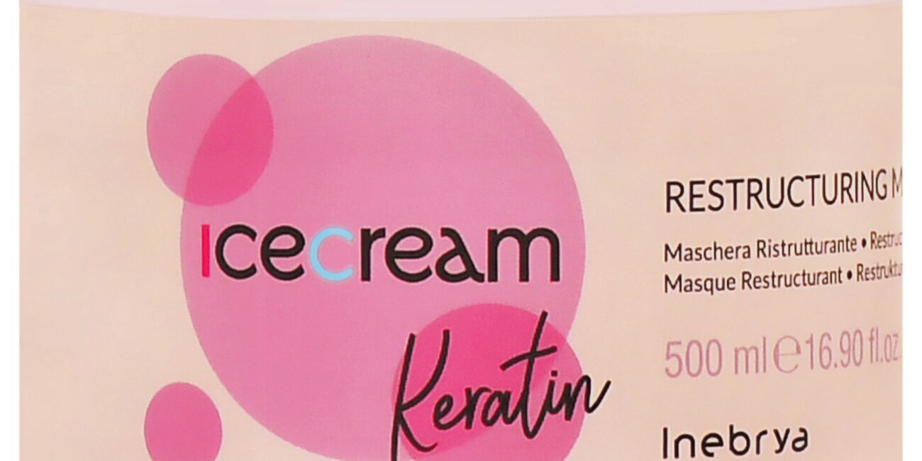 Inebrya Ice Cream Keratin Restructuring - maska do włosów suchych, 500ml