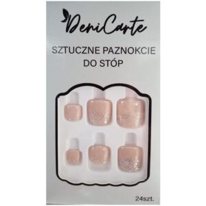 Deni Carte Tipsy - sztuczne paznokcie, tipsy do stóp, Nude Glitter