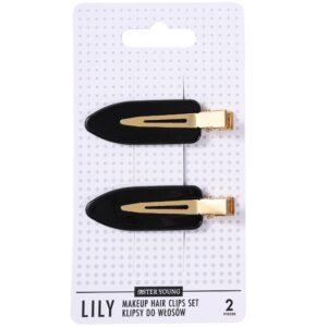 Sister Young Lily - klipsy do włosów do makijażu, różne kolory, 2szt Black | Czarny