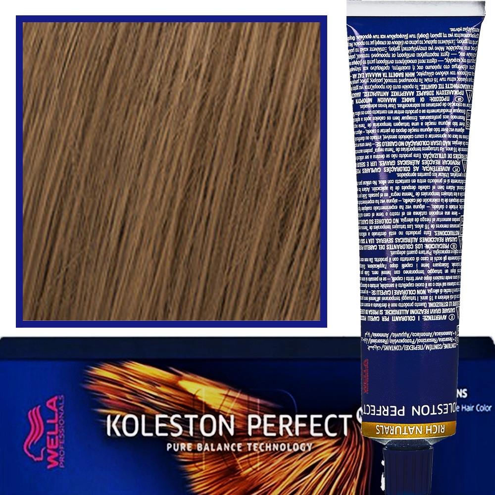 Wella Koleston Perfect Me – profesjonalna farba do koloryzacji włosów, 60ml 7/1 Popielaty Średni Blond