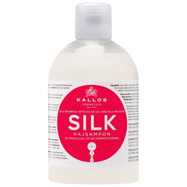 Kallos Silk Shampoo - regenerujący szampon do włosów zniszczonych i matowych z jedwabiem, 1000ml