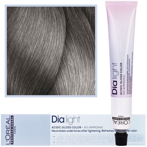 Loreal Dia Light - profesjonalna farba do włosów, 50ml 8.11 Jasny Blond Popielaty Głęboki Milkshake