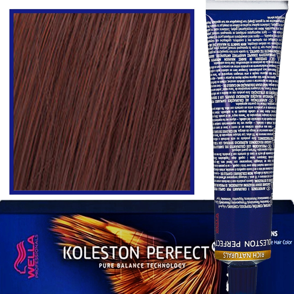 Wella Koleston Perfect Me – profesjonalna farba do koloryzacji włosów, 60ml 6/75 Brązowo Mahoniowy Ciemny Blond