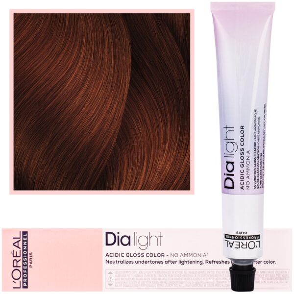 Loreal Dia Light - profesjonalna farba do włosów, 50ml 6.46 Ciemny Blond Miedziano Czerwony