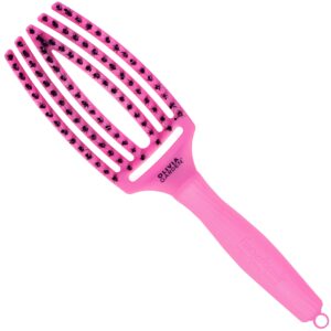 Olivia Garden Finger Brush Combo Medium, szczotka z włosiem dzika do rozczesywania, różne kolory Bright Pink | Jasny Róż