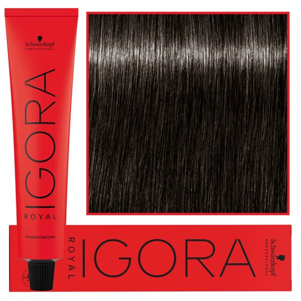 Schwarzkopf Professional Igora Royal - trwała farba do włosów o innowacyjnej formule, 60ml 5-13 | Jasny Brąz Cendre Matowy