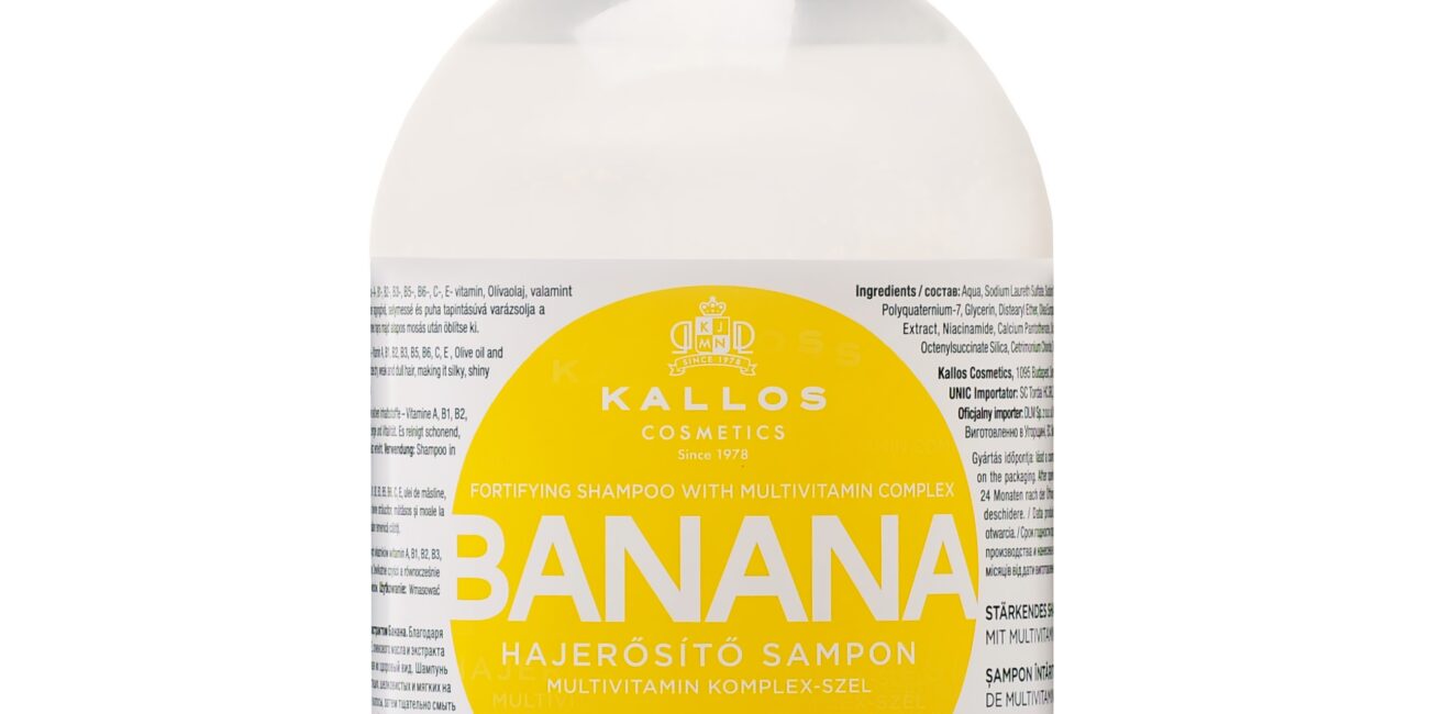 Kallos Banana Fortifying Shampoo - szampon do włosów zniszczonych z witaminami, 1000ml