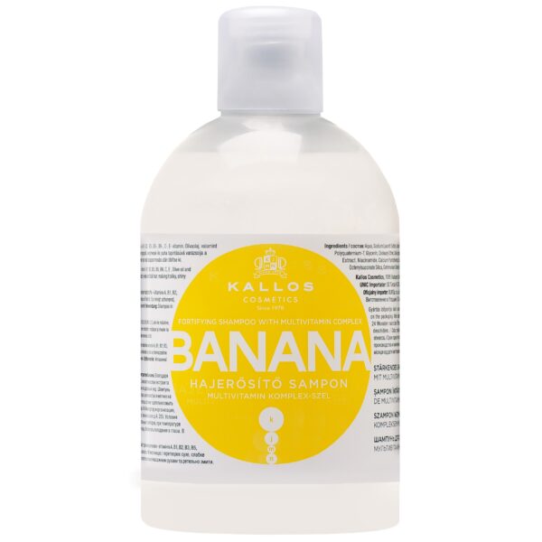 Kallos Banana Fortifying Shampoo - szampon do włosów zniszczonych z witaminami, 1000ml