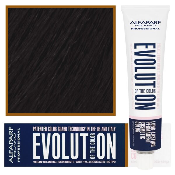 Alfaparf Evolution - wegańska farba do koloryzacji włosów, 60ml 4,32 | Średni Złoty Fioletowy Brąz
