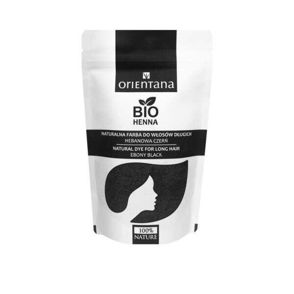 BIO HENNA Naturalna farba do włosów długich HEBANOWA CZERŃ 100 g