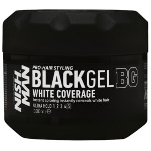 Nishman Black Gel White Coverage - żel odsiwiający do włosów, 300ml