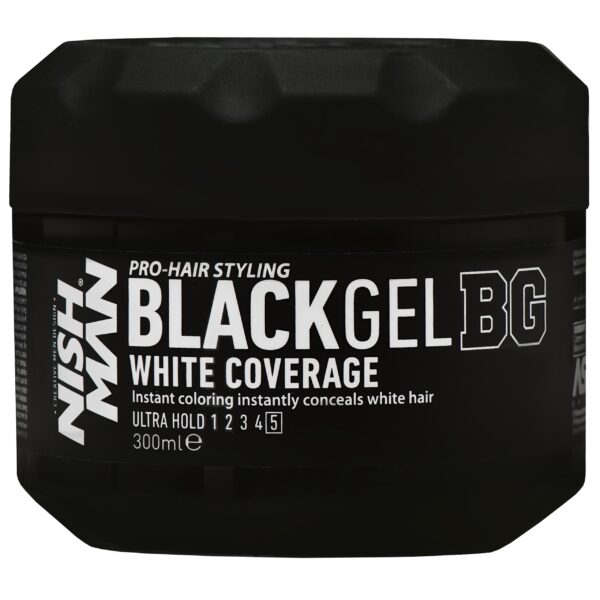 Nishman Black Gel White Coverage - żel odsiwiający do włosów, 300ml
