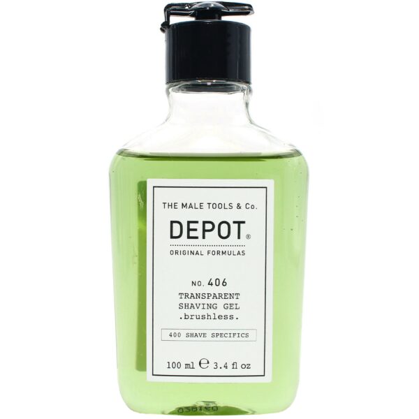 Depot NO. 406 Transparent Shaving Gel - żel do golenia z eukaliptusem i aloesem, 100ml