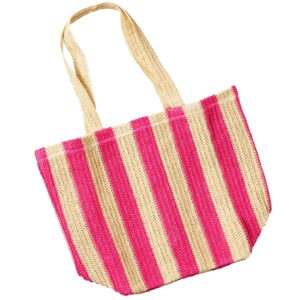 Schwarzkopf BC Summer Bag - torba plażowa z naturalnej juty w różowe pasy