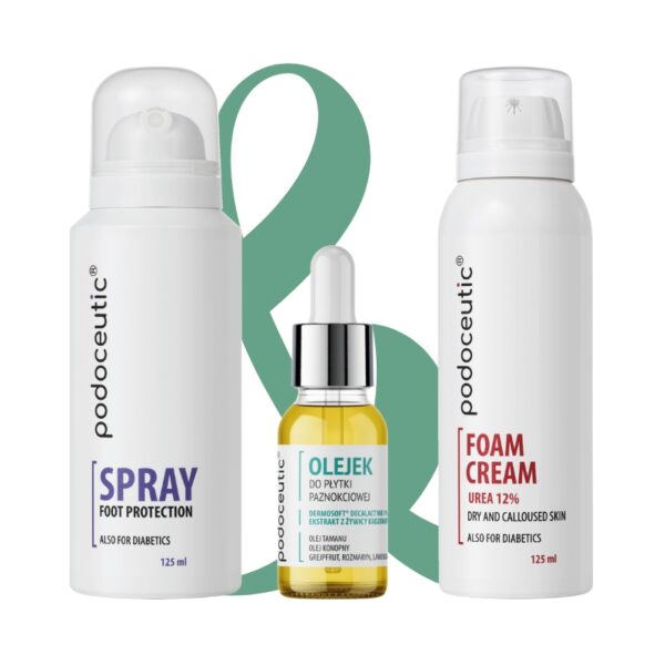 Zestaw Podoceutic® - Spray & Pianka do stóp & Olejek do paznokci