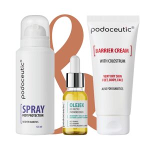 Zestaw Podoceutic® Spray & Krem barierowy & Olejek do paznokci
