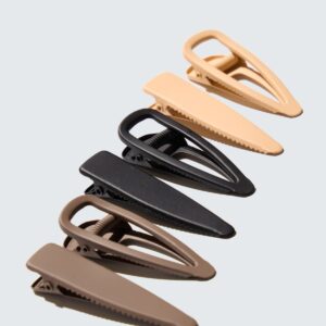 No-Slip Hair Clips, 6-Pack, Coffee