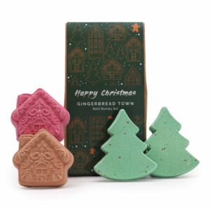 Gingerbread Town Zestaw świątecznych kul do kąpieli