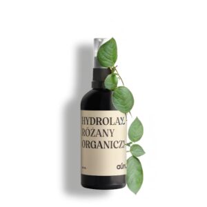 Organiczny hydrolat z róży damasceńskiej | woda różana | szklana butelka z atomizerem