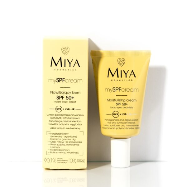 Nawilżający krem SPF 50+ twarz/oczy/dekolt | Miya Cosmetics