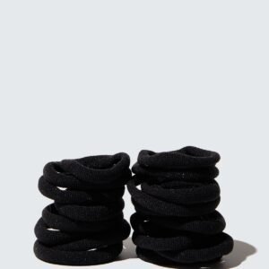 Elastic Hair Ties, 20-Pack, Black