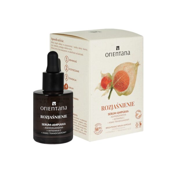 Rozjaśniające serum-ampułka ASHWAGANDHA WITAMINA C KWAS TRANEKSAMOWY 30 ml
