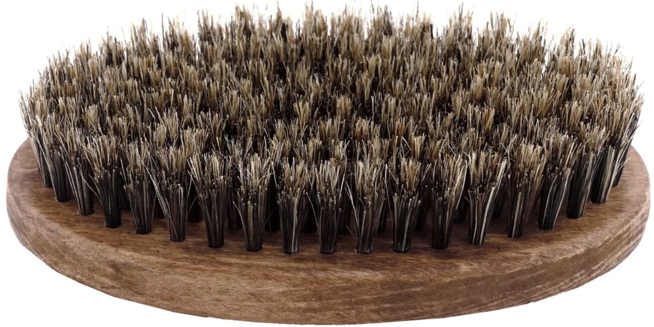 Kartacz do brody z naturalnym włosiem dzika w średnim rozmiarze Orzech - średni brąz (szary)