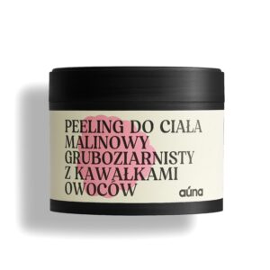 Gruboziarnisty peeling do ciała MALINOWY 300 ml z kawałkami malin