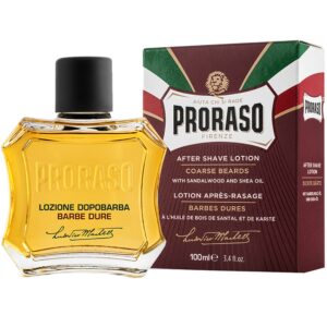 Proraso Coarse Aftershave Lotion - płyn po goleniu do twardego zarostu z masłem shea, 100ml