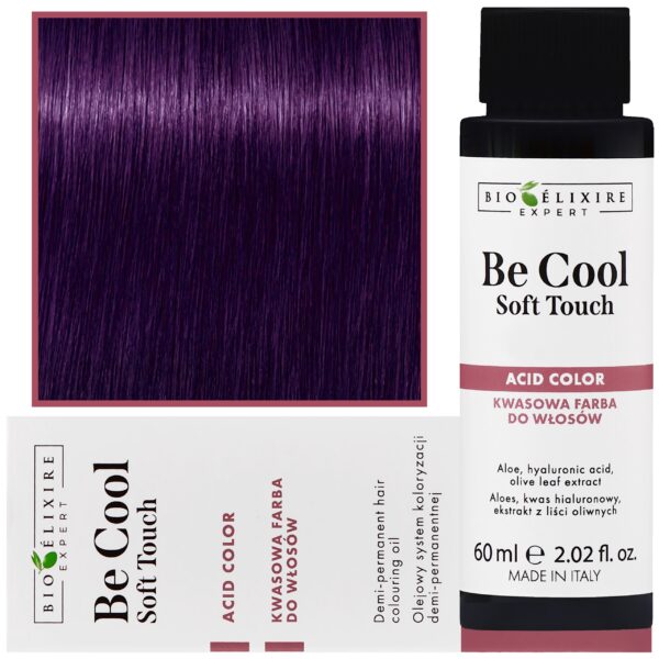 Bioelixire Be Cool Soft Touch - wegańska farba do włosów o kwasowej formule, 60ml 5.22 | Jansy Intensywny Irysowy Kasztan