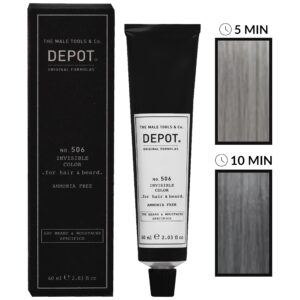Depot NO. 506 Invisible Color - krem koloryzujący do włosów i brody bez amoniaku, 60ml Natural Steel | Średni Naturalny Popiel