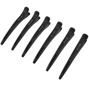 Poniks Blackomb Carbon Clips CK022 - karbonowe klipsy fryzjerskie do włosów 11,5cm 6szt, czarne