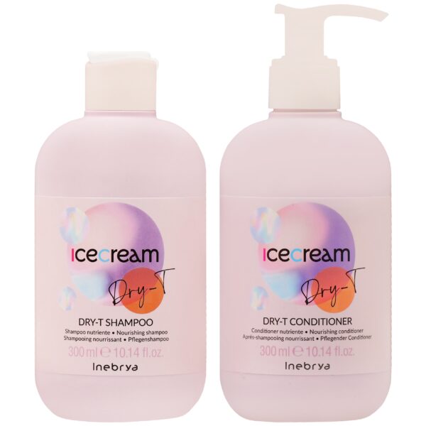 Inebrya Ice Cream Dry-T Kit - zestaw szampon i odżywka do włosów suchych, 300ml+300ml