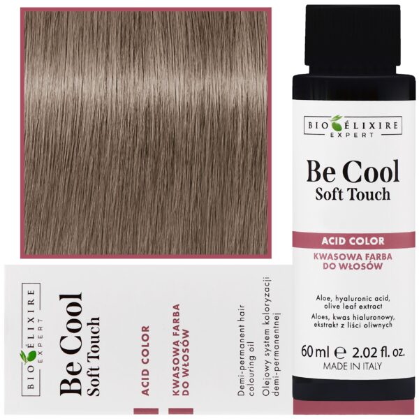 Bioelixire Be Cool Soft Touch - wegańska farba do włosów o kwasowej formule, 60ml 7.13 | Średni Złoty Popielaty Blond