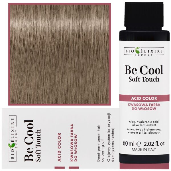 Bioelixire Be Cool Soft Touch - wegańska farba do włosów o kwasowej formule, 60ml 8.0 | Jasny Blond