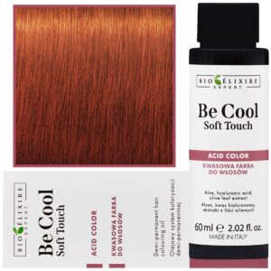 Bioelixire Be Cool Soft Touch - wegańska farba do włosów o kwasowej formule, 60ml 8.34 | Jasny Miedziany Złoty Blond