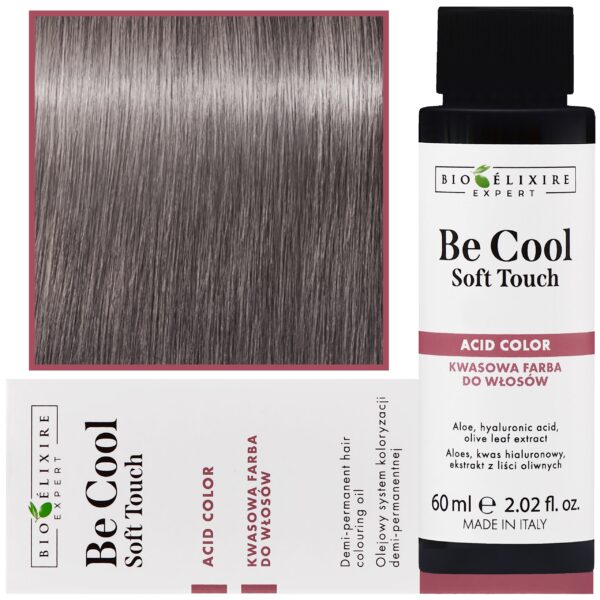 Bioelixire Be Cool Soft Touch - wegańska farba do włosów o kwasowej formule, 60ml 9.1 | Bardzo Jasny Popielaty Blond