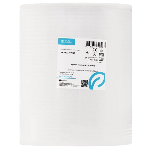 Eko-Higiena Jednorazowy ręcznik medyczny celulozowy w rolce Airlaid 27cm/65m/70gm2