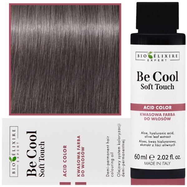 Bioelixire Be Cool Soft Touch - wegańska farba do włosów o kwasowej formule, 60ml 8.1 | Jasny Popielaty Blond