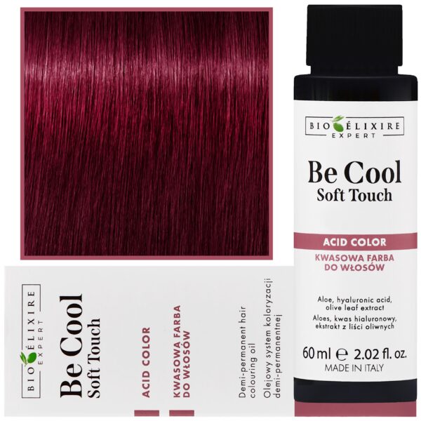 Bioelixire Be Cool Soft Touch - wegańska farba do włosów o kwasowej formule, 60ml 5.26 | Jasny Czerwony Irysowy Kasztan