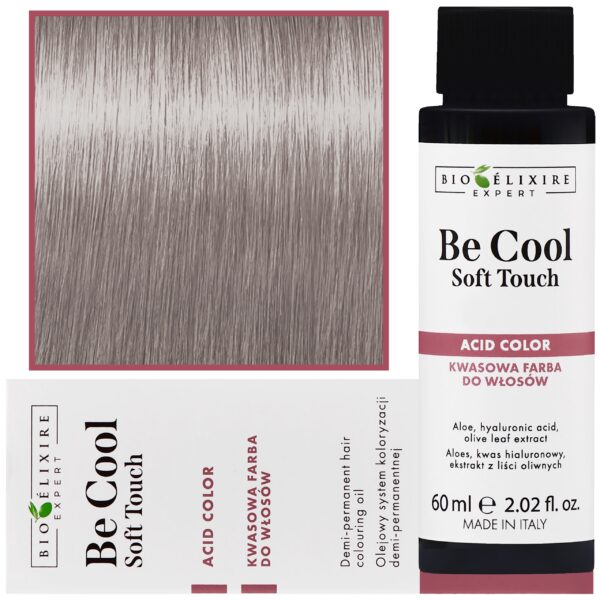 Bioelixire Be Cool Soft Touch - wegańska farba do włosów o kwasowej formule, 60ml 10.1 | Platynowy Popielaty Blond