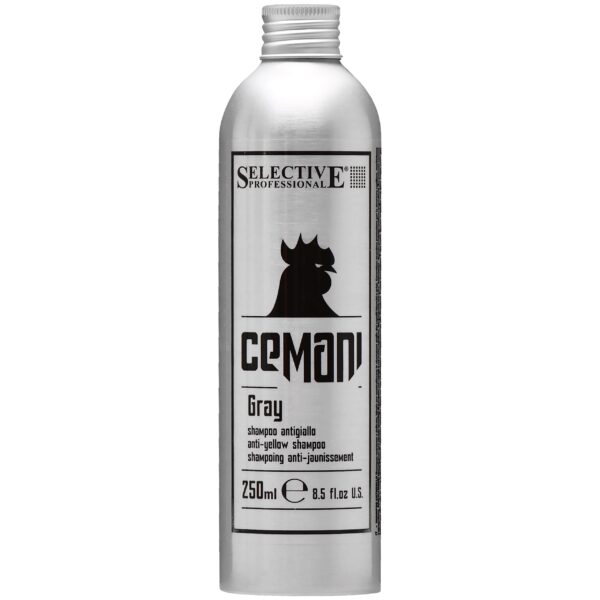 Selective Cemani Gray Anti-Yellow - szampon do włosów siwych i rozjaśnianych dla mężczyzn, 250ml