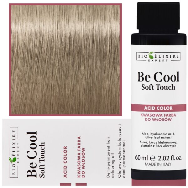 Bioelixire Be Cool Soft Touch - wegańska farba do włosów o kwasowej formule, 60ml 9.13 | Bardzo Jasny Złoty Popielaty Blond