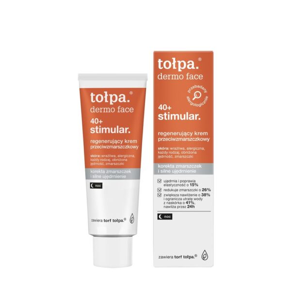 tołpa. 40+ stimular. regenerujący krem przeciwzmarszczkowy, NOC, 40 ml