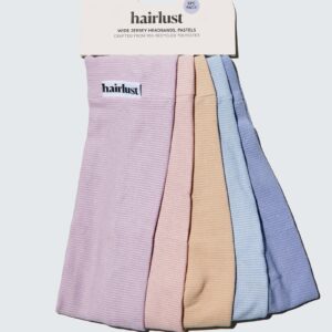 Wide Jersey Headbands, 5-Pack, Pastel
